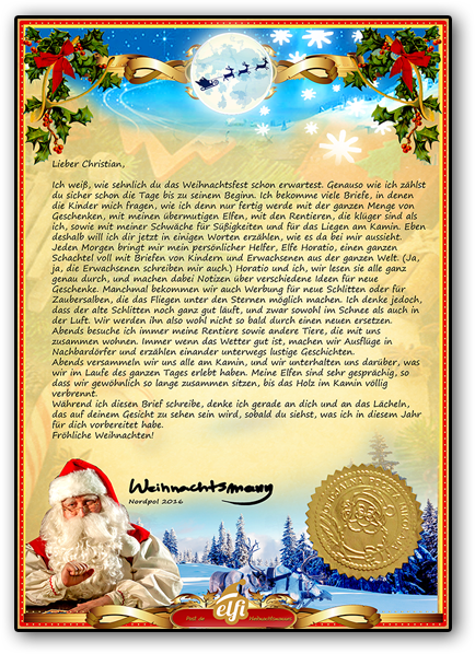 Brief vom Weihnachtsmann | Elfi
